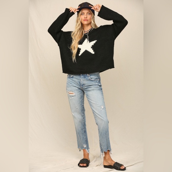 KYEMI STAR PRINT CHUNKY SWEATER ❤️NEW COLLECTION IN STORES❤️ - Picture 2 of 4